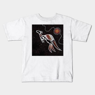 Aboriginal Art - Kangaroo Kids T-Shirt